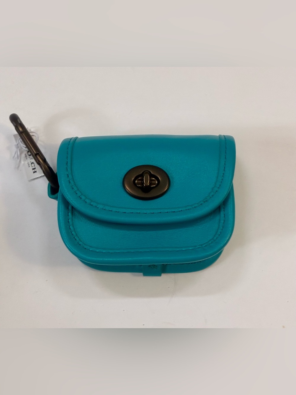 Coach Heritage Turnlock Blue/Turquoise Bag Charm / Mini Card Case # C3163 NWT - Picture 4 of 11